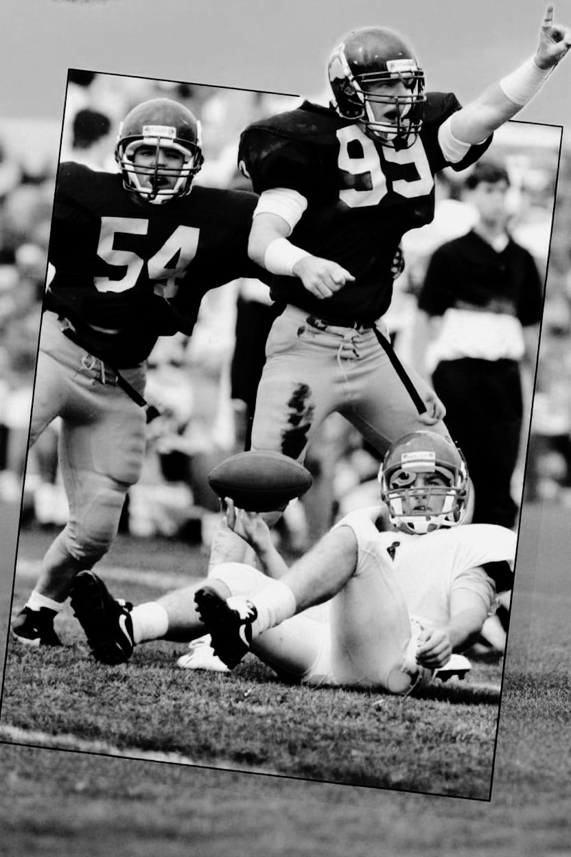Dr. Baldasare playing football at Ursinus College